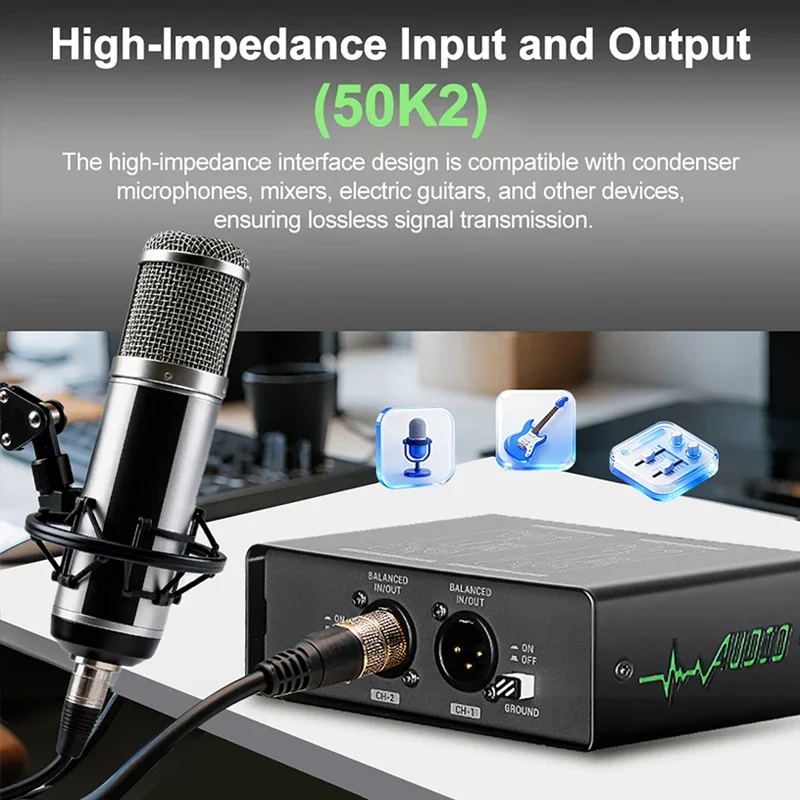 المهنية 2-Way الصوت Lsolator مزيل الحالي XLR الأرض Lsolator لخلاط البث المباشر معدات معالجة الصوت