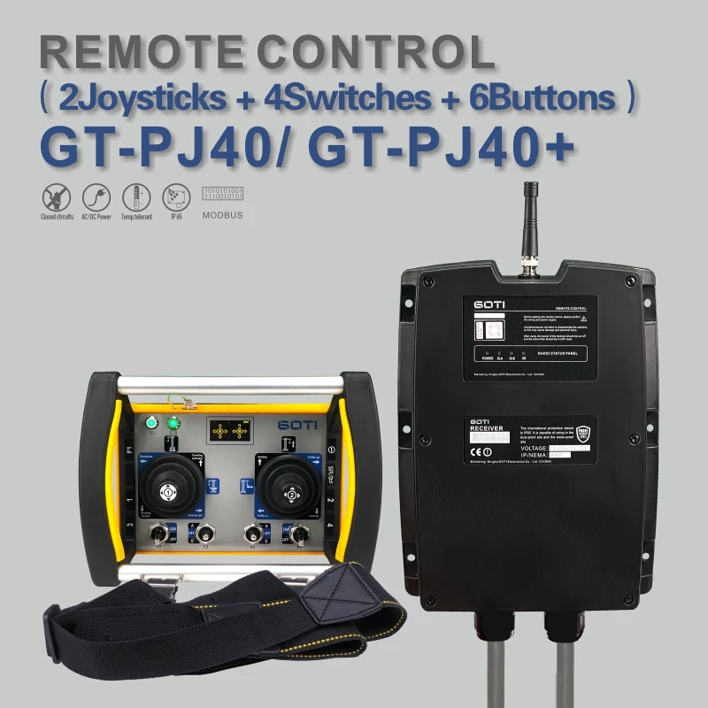 

GT-PJ40 GT-PJ40+ GOTI Industrial Radio Wireless Crane Hoist Remote Control Rechargeable Battery Replace UTING F24-60