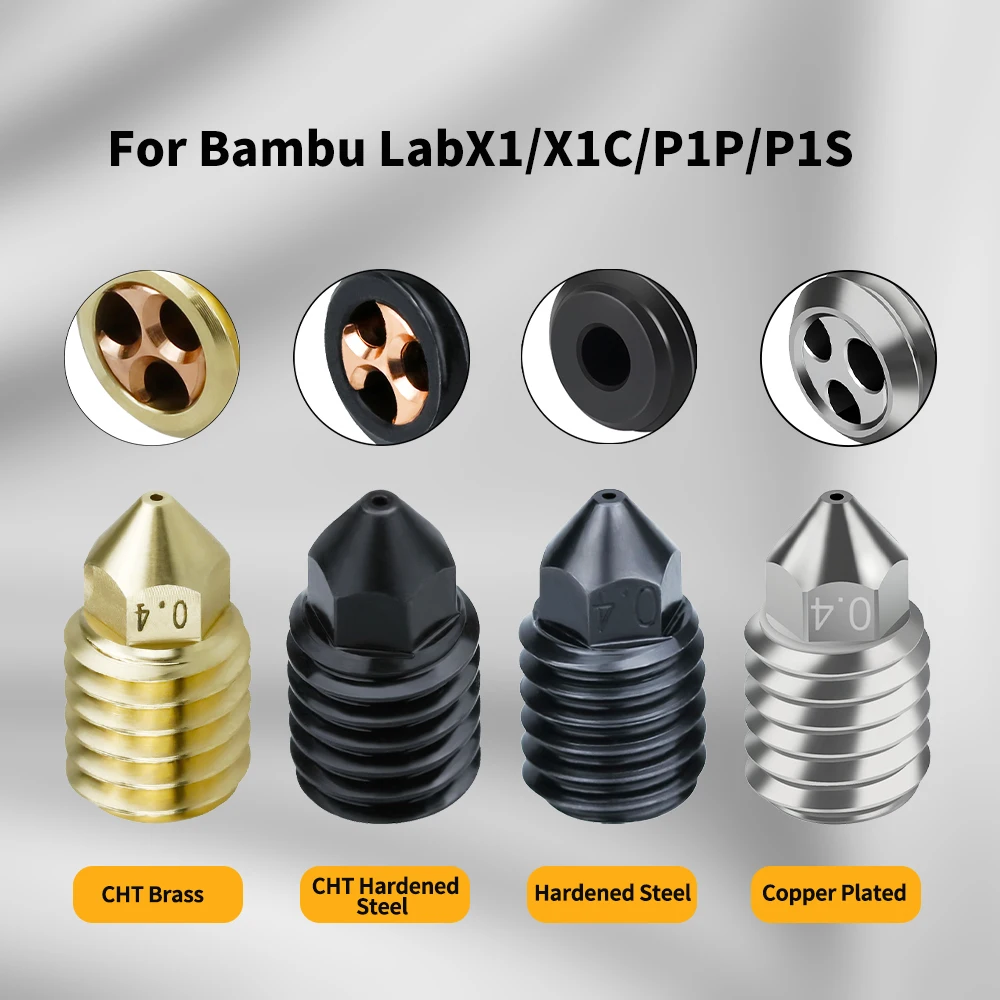 

3/10PC Labx1 Nozzle Bambu Upgraded Hotend Nozzle High Flow CHT Brass Nozzle For Bambulab X1c P1p P1S Plate Copper Nozzle