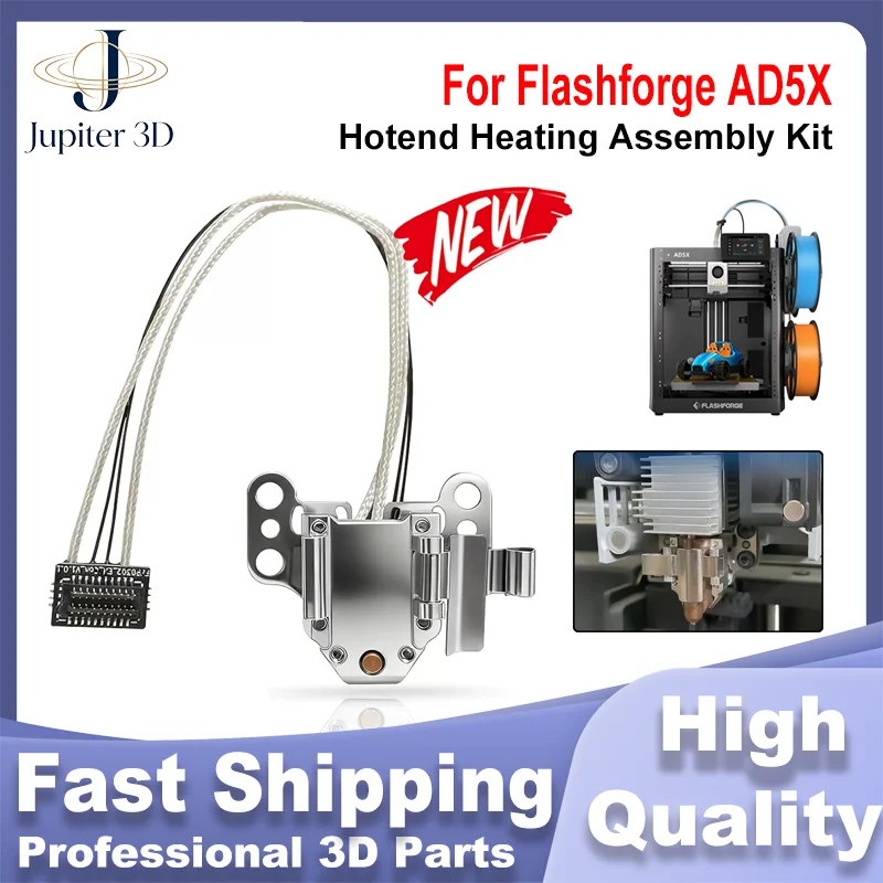 AD5X Hotend Heating Assembly Kit Component for Flashforge AD5X with Heater Cartridge Thermistor Temperature Sensor 3D Printer