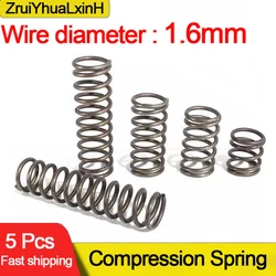 Wire Diameter 1.6mm 65MN Spring Steel Small and Medium-sized Extended Compression Spring Outer Diameter 9mm/10mm to 25mm 5Pcs