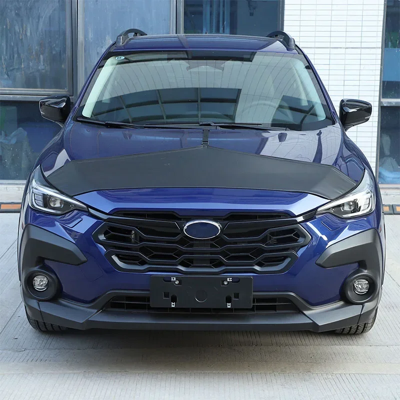 

For 2024 Subaru Crosstrek Leather Black Car Hood Sand and Stone Deflector Protection Cover Car Accessories