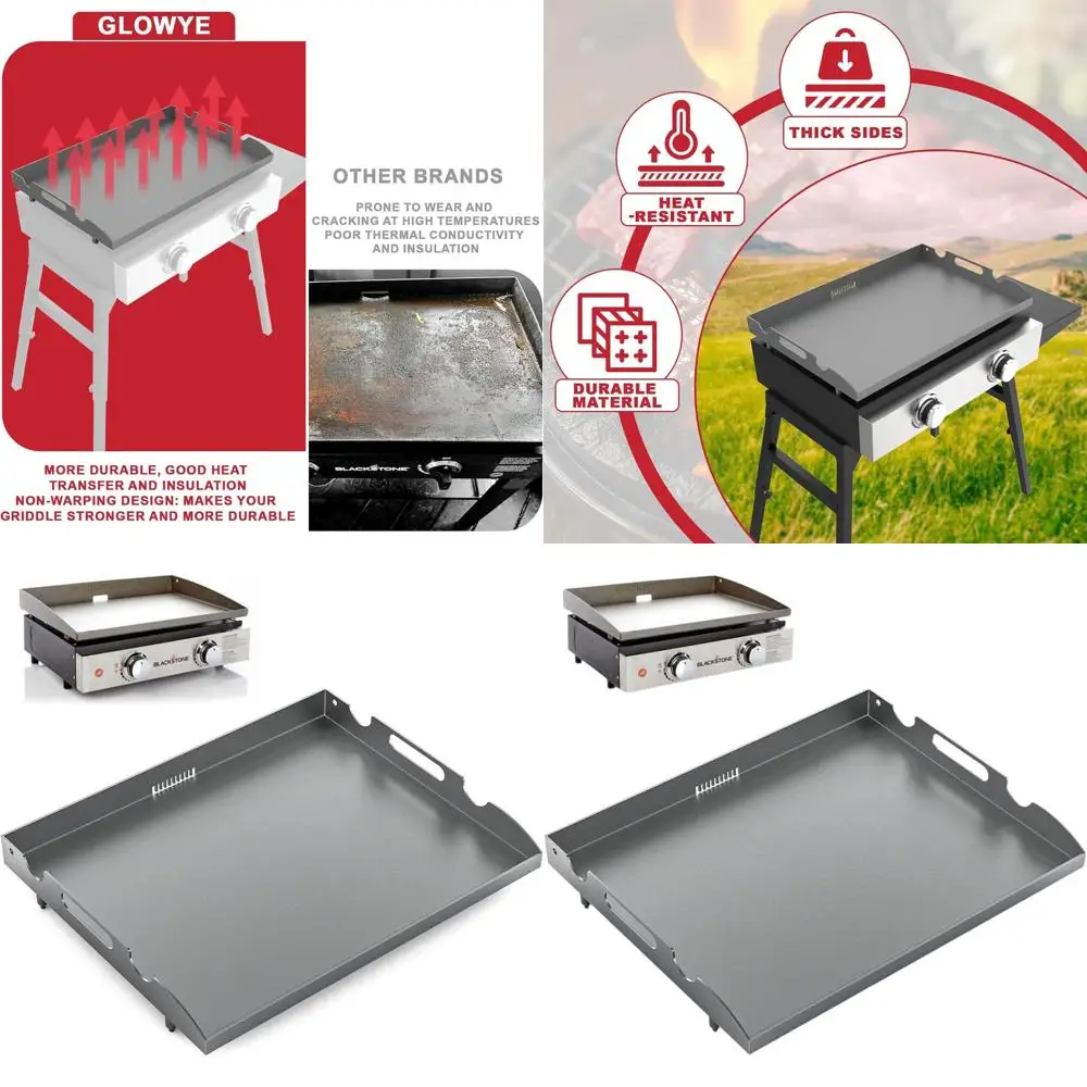 

22 Blackstone 2 Burner Gas Grill Replacement Flat Top with Rear Grease Tray