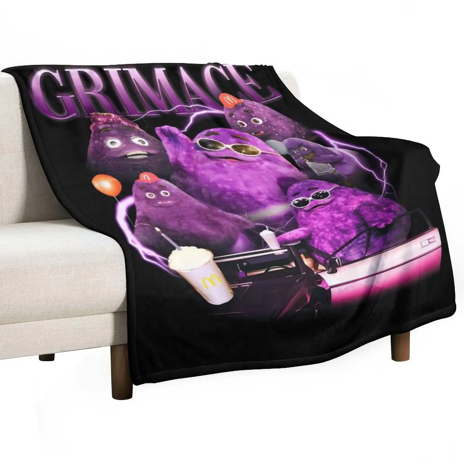 Grimace in 90s Throw Blanket Baby Summer Beddings decorative valentine gift ideas warm for winter Luxury Blankets