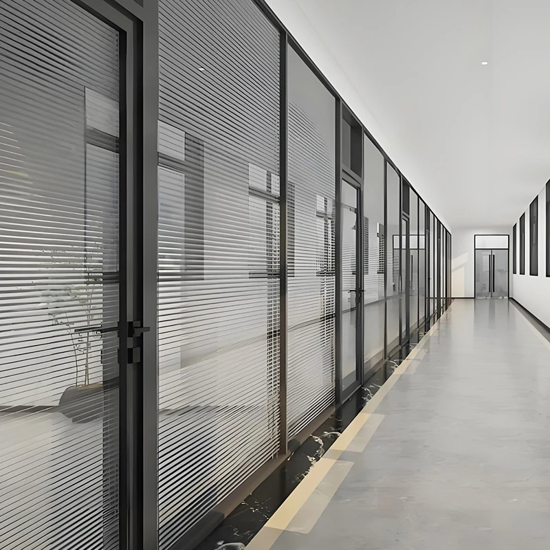 

Glass Aluminum 2 Wall Office Partition System Aluminum Frame Sound Proof Office Glass Partition Wall for Office