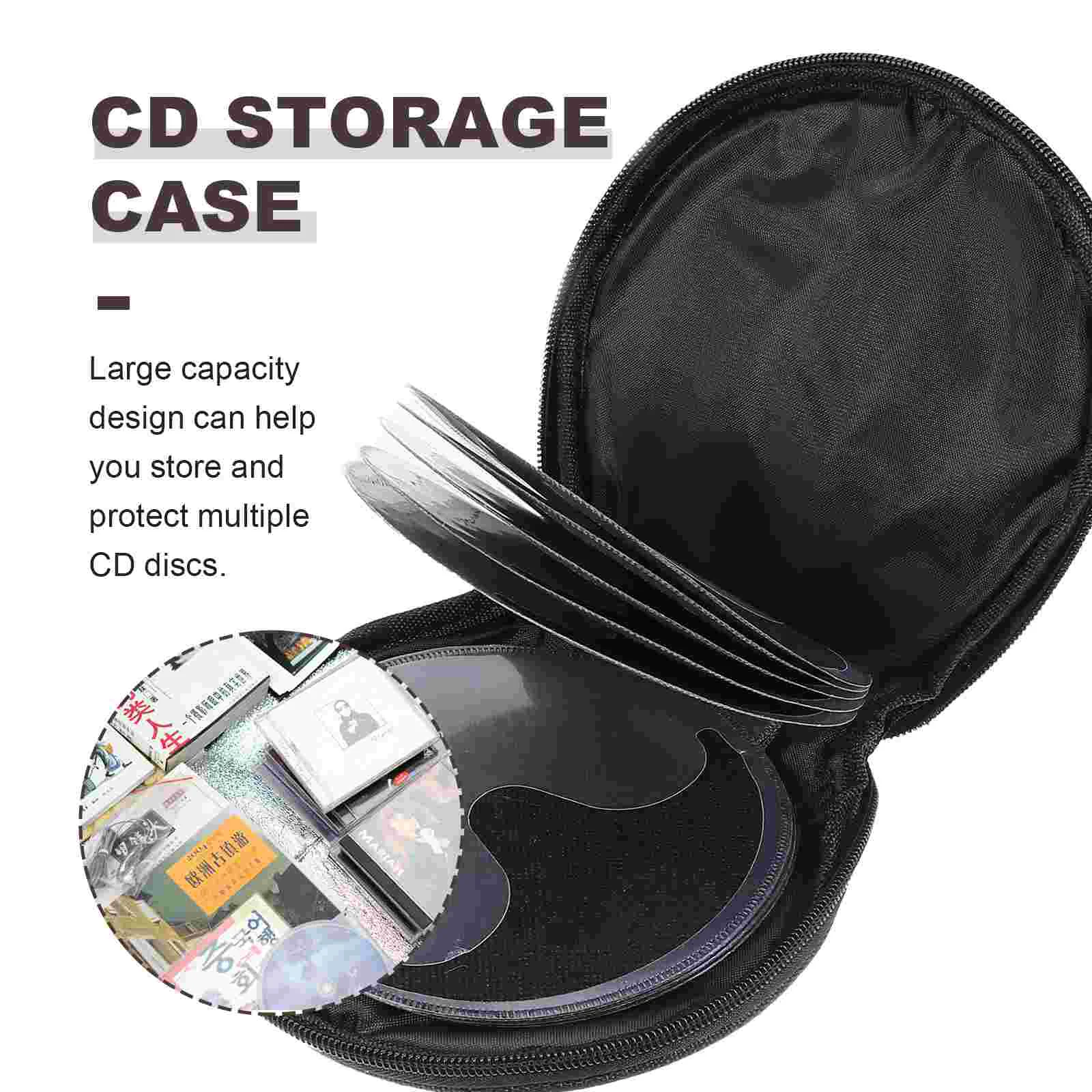 Tas CD Organizer penyimpanan bulat, dompet DVD kantong mobil kapasitas tinggi, casing cakram kain Oxford