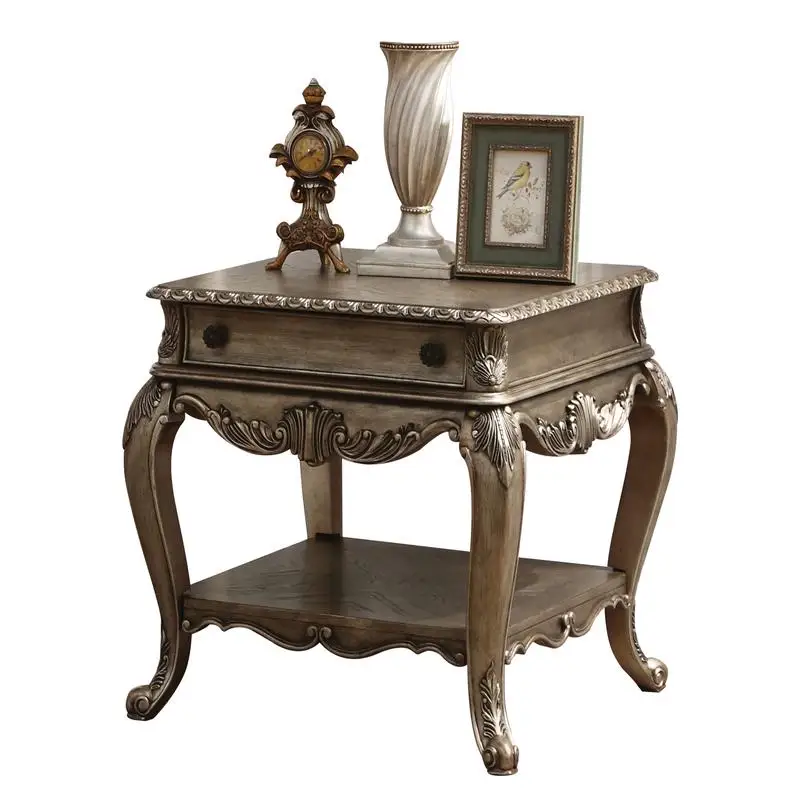 طاولة نهاية مستطيلة من خشب البلوط العتيق مع مساحة تخزين - لهجة مثالية لغرفة المعيشة أو غرفة النوم