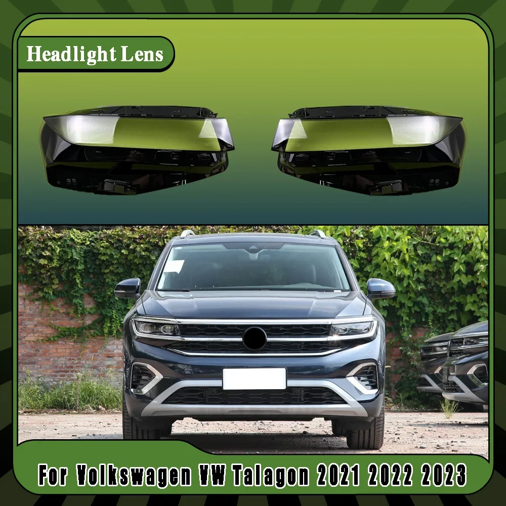 Headlamps Lens Glass Shell Masks Transparent Lampshade Shade Car Front Headlight Cover For Volkswagen VW Talagon 2021 2022 2023