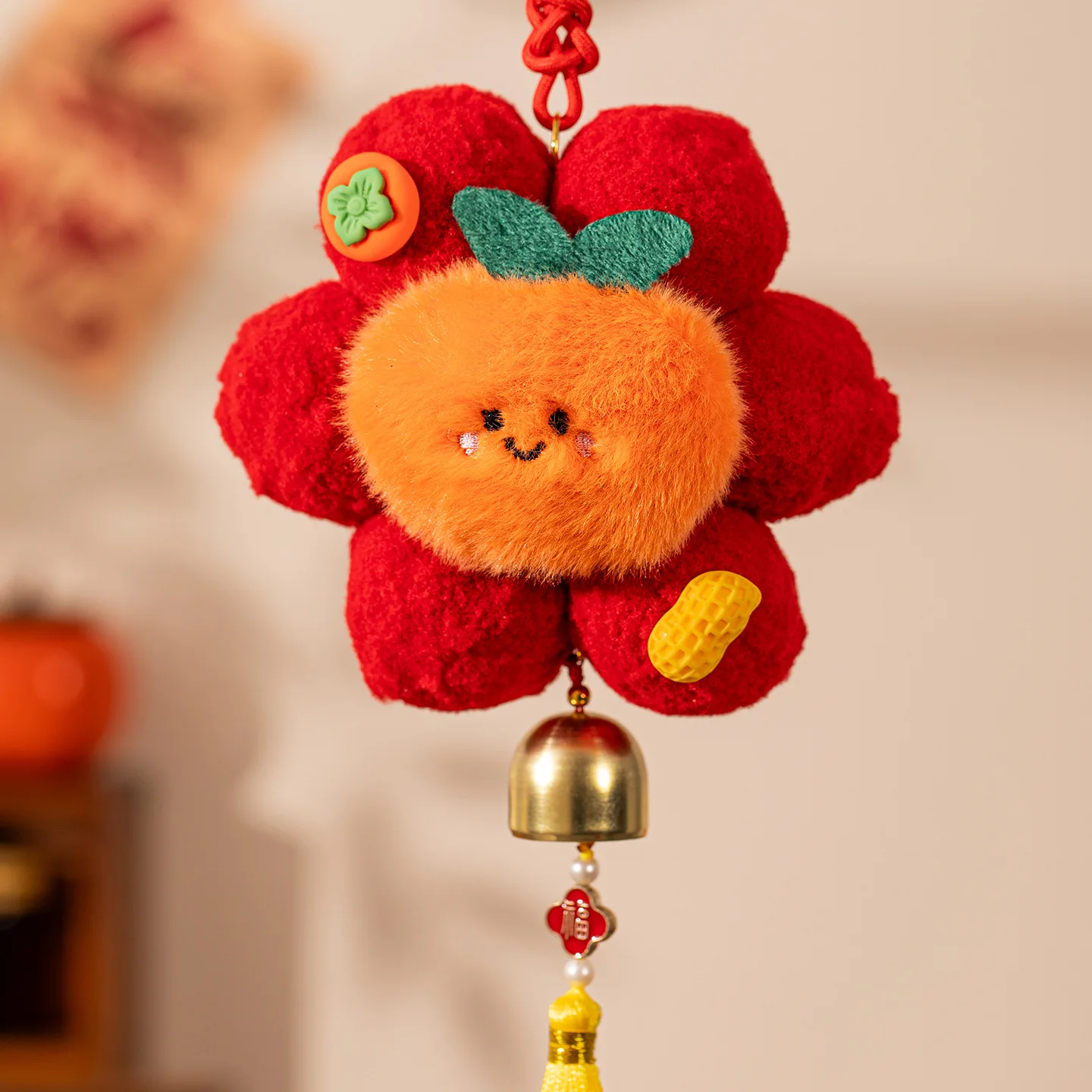 ของตกแต่งปีใหม่ปีม้า ปี 2026 ตุ๊กตาแขวนประดับห้องนั่งเล่น สร้างบรรยากาศแห่งความสุข ของตกแต่งเทศกาลฤดูใบไม้ผลิ แขวนประตูทางเข้า