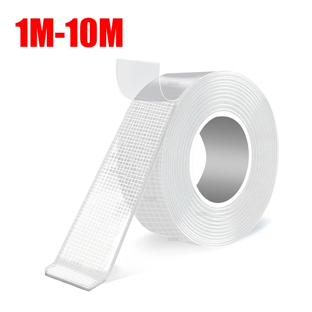 1-10m Ultra-strong Double-sided Adhesive Nano Tape Clear Removable Waterproof Extra Strong Sticky Strip Heavy-duty Two Side Tape