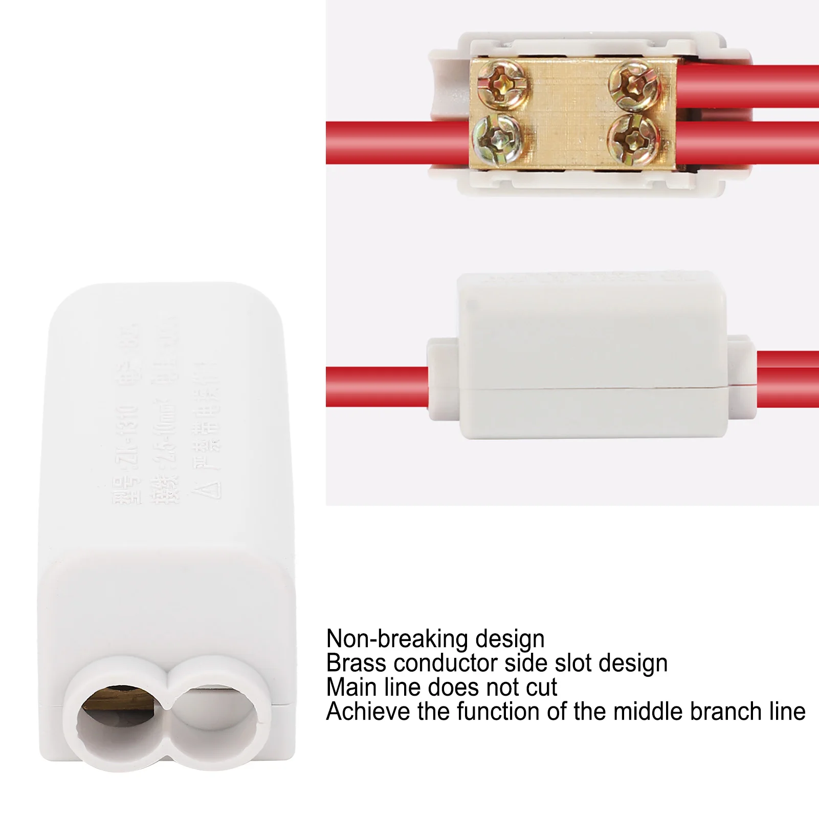 

2Pcs High‑Power Main Splitter T‑Shape 1‑in‑2‑out Wiring Terminal Block ZK‑1310 1000V 80A T‑Shape Wiring Connector