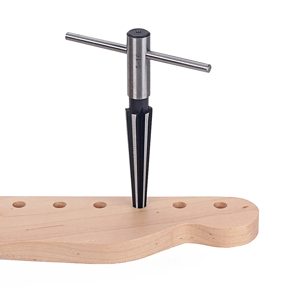 

5-16Mm Guitar Reamer T Handle 6 Fluted Chamfer Reaming Luthier Woodworking Cutting Tool Steel Reamer 6 Fluted Chamfer Reaming