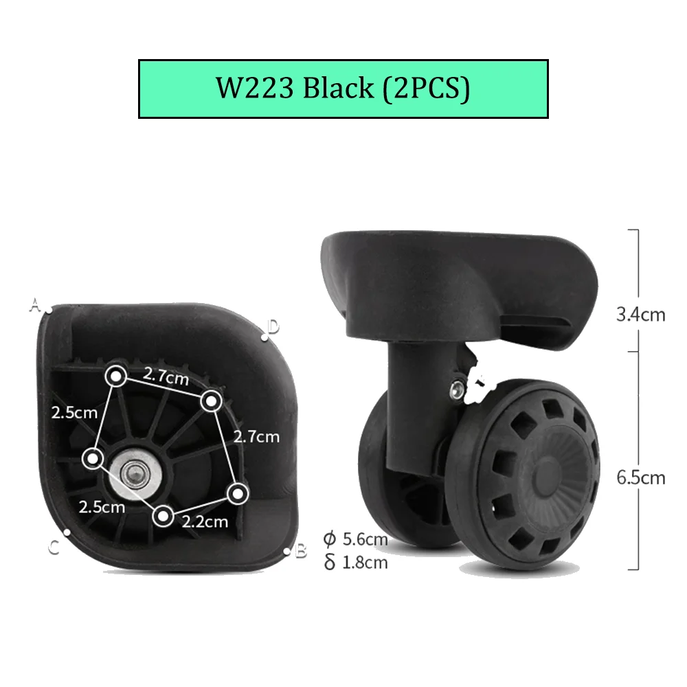 For W223 Non-slip Replaceable Wheels Replacement Luggage Pulley Sliding Casters Slient Wear-resistant Repair