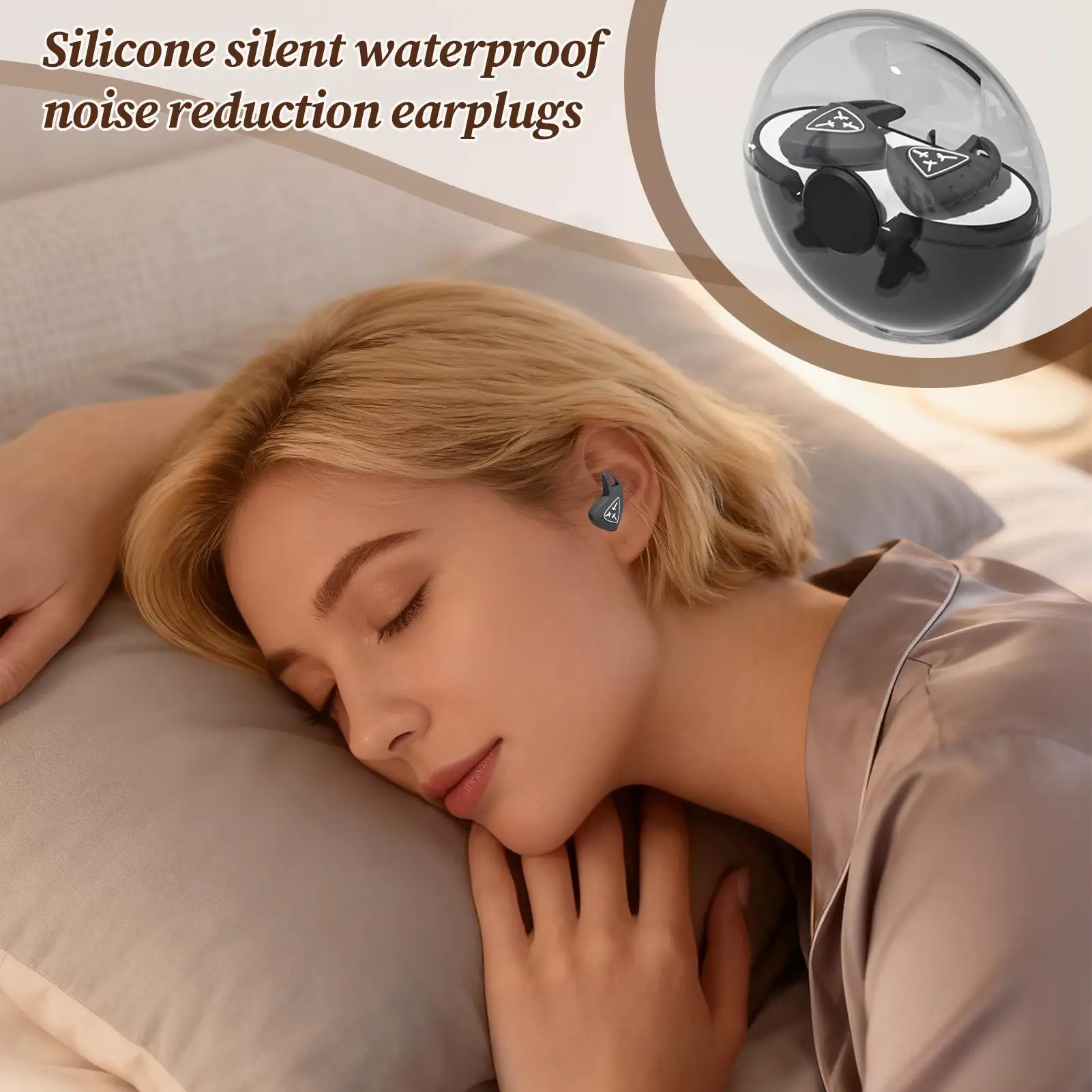 سدادات الأذن للنوم إلغاء الضوضاء لينة سيليكون قابلة لإعادة الاستخدام سدادات أذن مقاومة للماء سدادات الأذن للحد من الضوضاء للشخير #4
