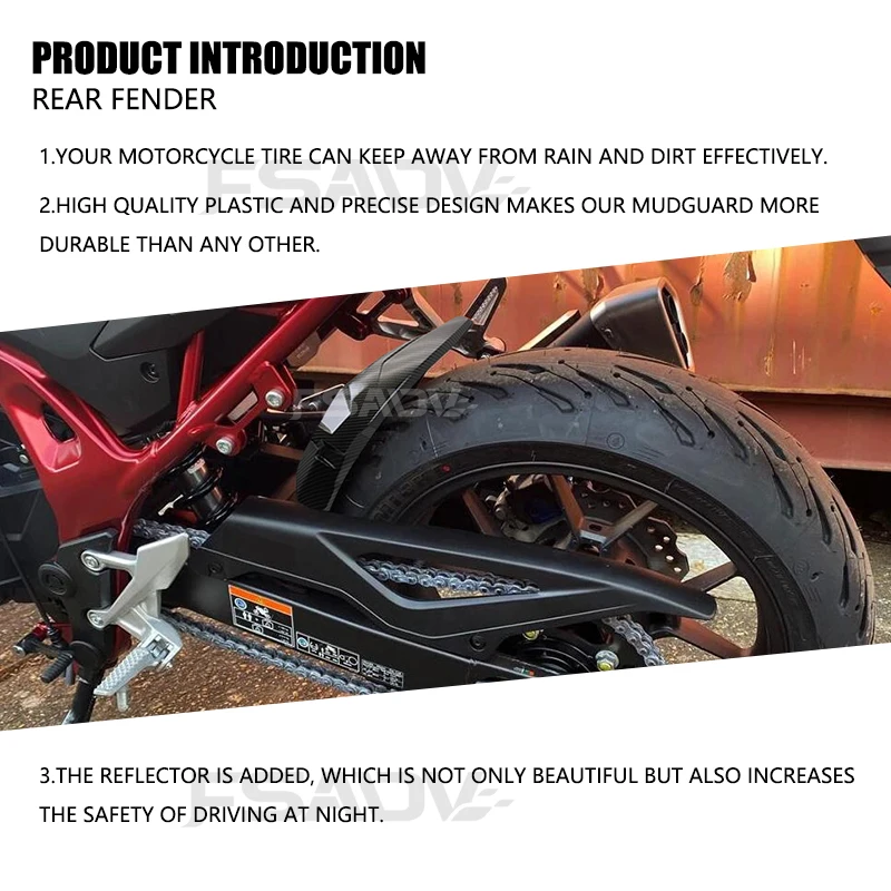Carbon Rear Fender Mudguard Forward Splash Guard For Honda CB500X CBR500R CB 500 F X CBR 500R CB500F 2013-2021 2020 Motorcycle