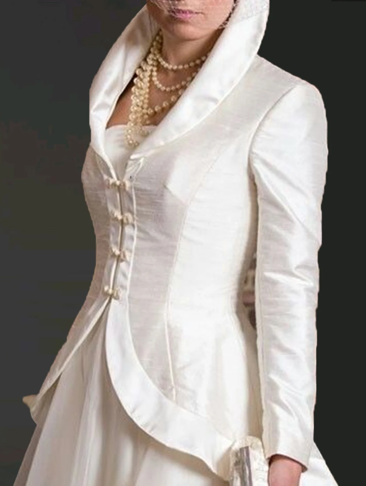 White Elegant Women Coat 2024 Autumn Wrist Sleeve Shawl Neck Irregular Hem Office Suit Jacket Female Blazer Top Y2K