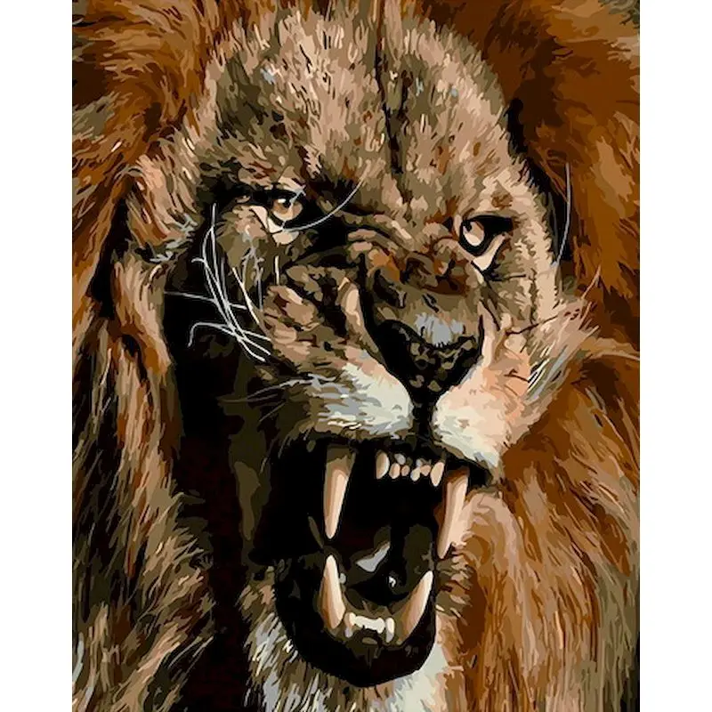 

GATYZTORY Painting By Number Animals Drawing On Canvas HandPainted Paint Art Gift DIY Pictures By Number Lion Home Decor Kits