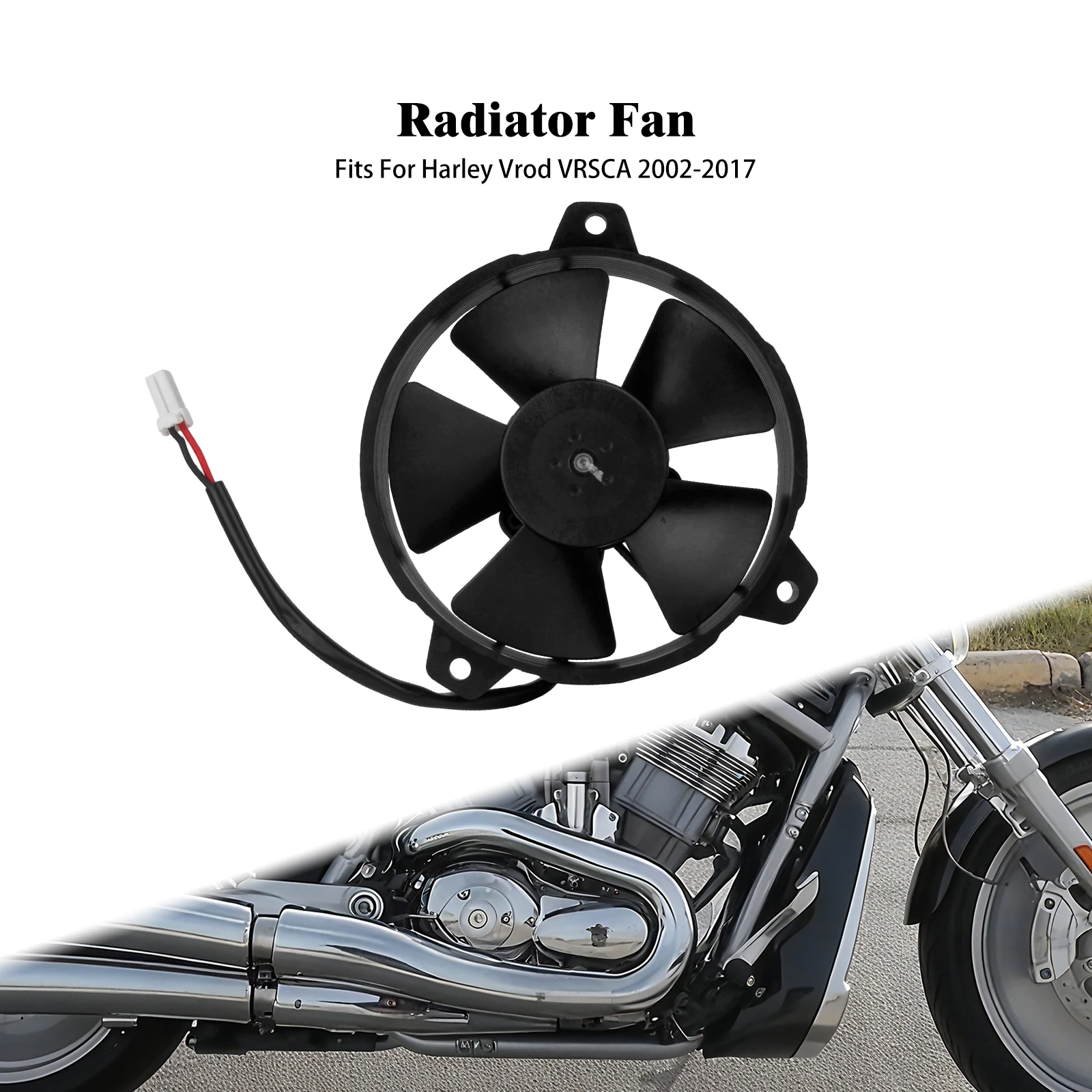

Motorcycle Radiator Cooling Fan Water Tank Cooler Black Plastic Assembly For Harley V-Rod VRSCA 2002-2017 Engine Cooler Fan Kit