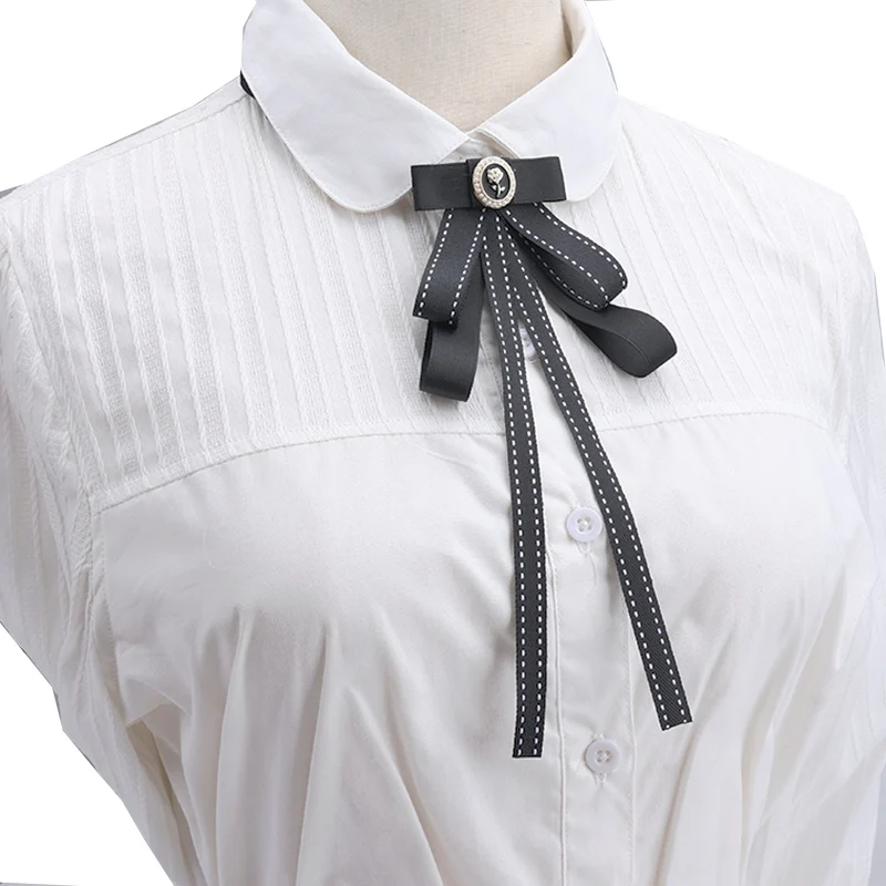 

New Woman Small Bowtie Solid Luxury Fashion Pretty Ribbon Red Black Butterfly Bowknot White Shirts College Girls Bow Tie Cravat