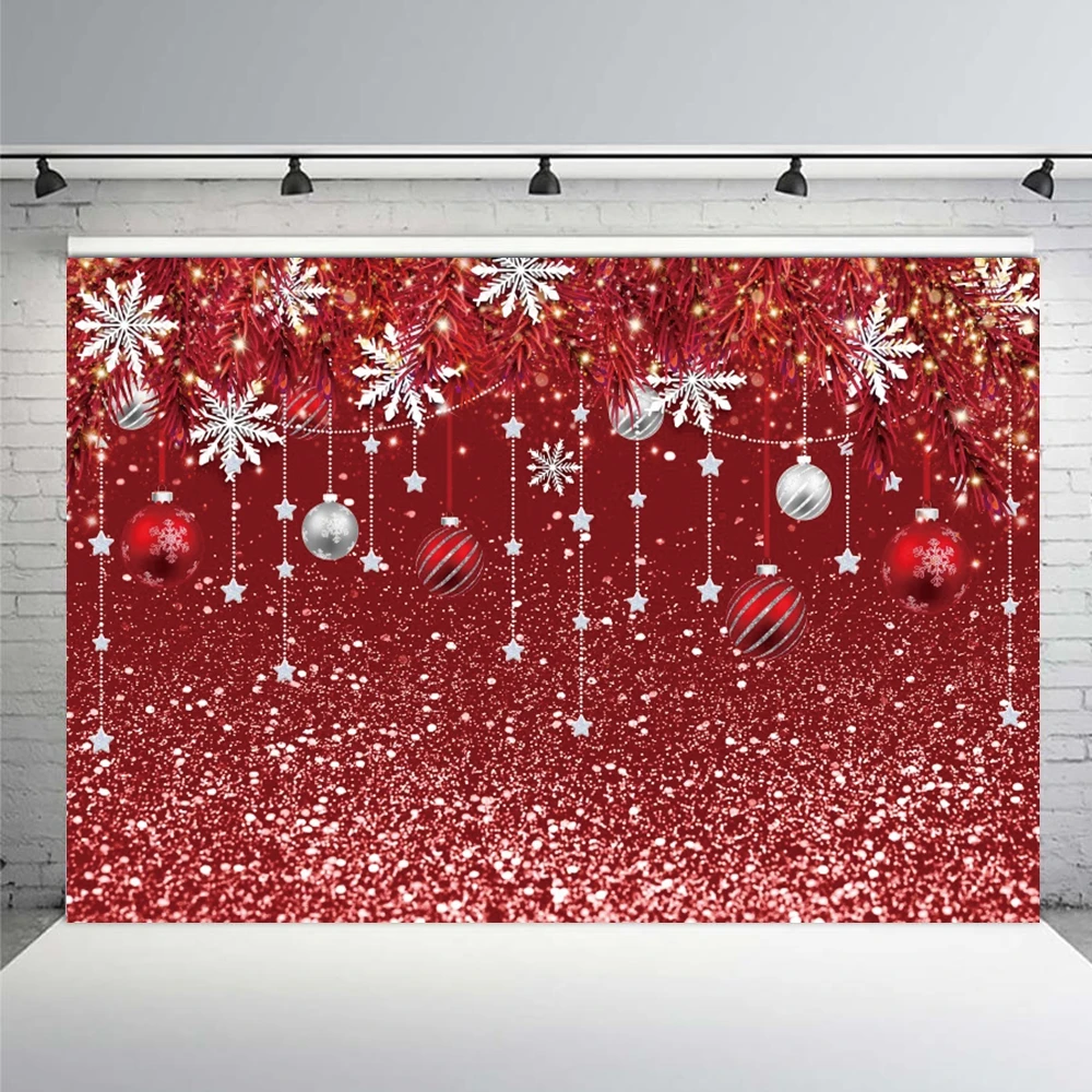 Christmas Backdrop Photography Winter Dreamy Glitter Snowflake Decoration Kids Portrait Birthday Party Photographic Background