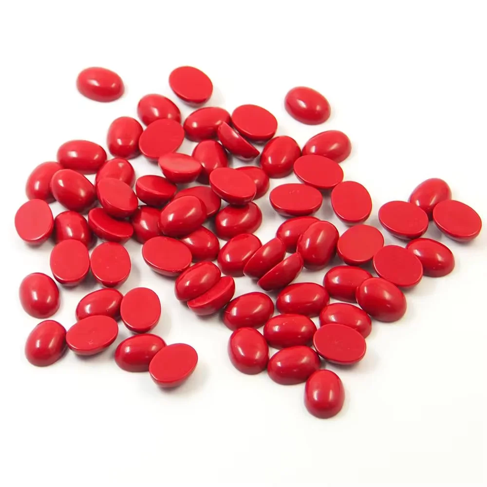 Synthetic Red Coral Stone 5x7mm To 13x18mm Sizes Oval Cabochon Gemstone