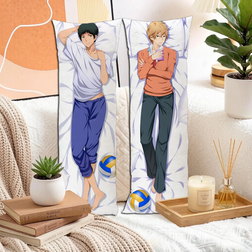 Anime Black Hair Gentle Senior Boy Dakimakura Pillowcase Double Sided Long Body Pillow Cover For Otaku Home Decor Gift