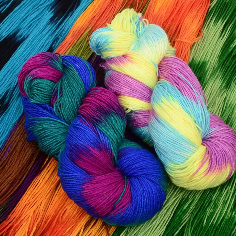Warm Acrylic Wool Yarn Segment Dyed Mixed Color Knitting Crochet Thread Hand-woven Scarf