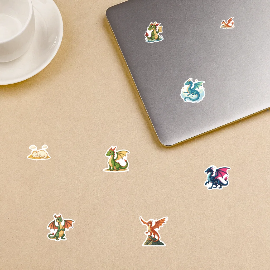 35pcs-100pcs Fantasy Mythical Creatures Stickers Cute Dragon Fantasy Stickers Stickers For DIY Phone Guitar
