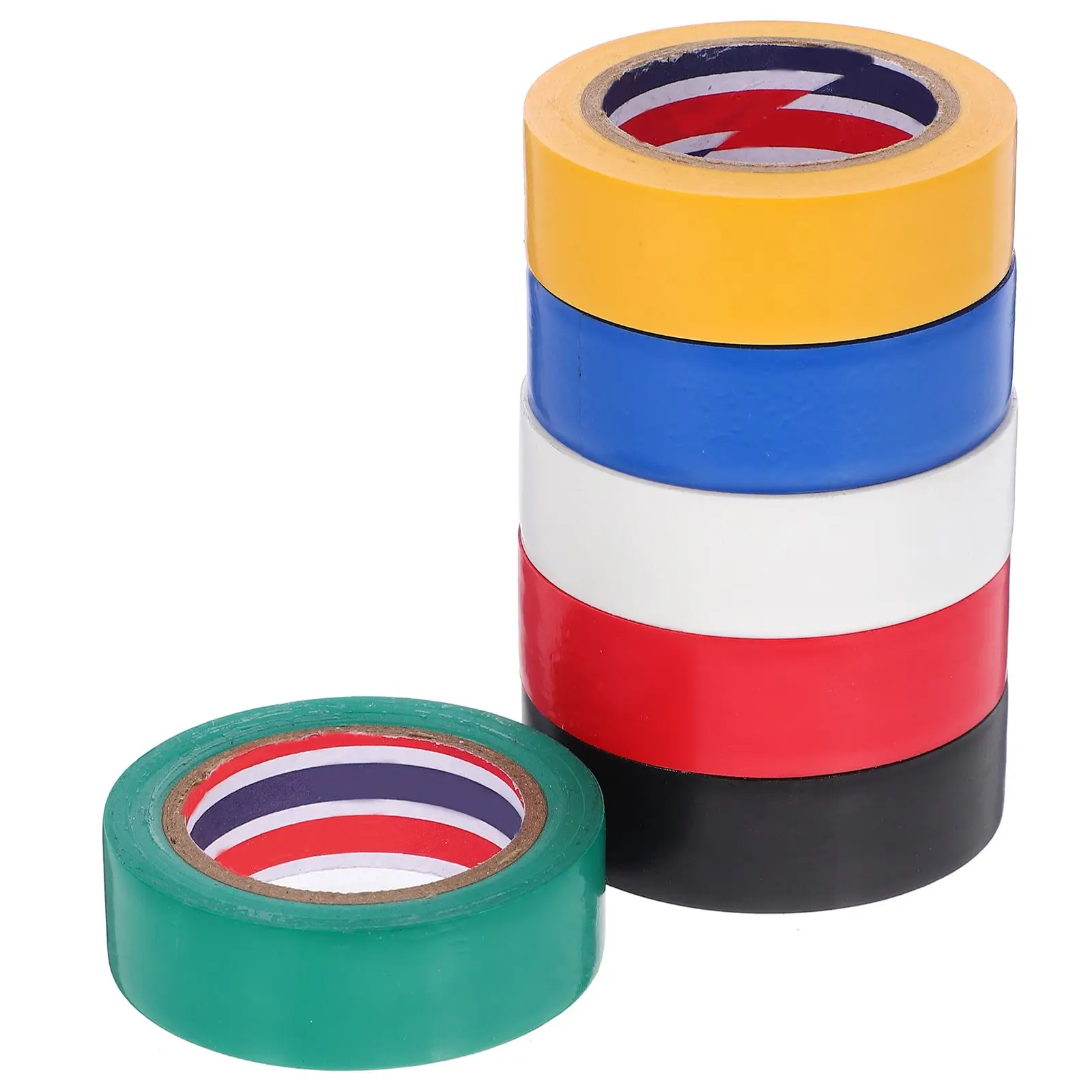 

6 Rolls PVC Insulation Electrical Tape 15mmx10m Colored Electrician Tape for Wire Harness Car Line Protection Multi Functional