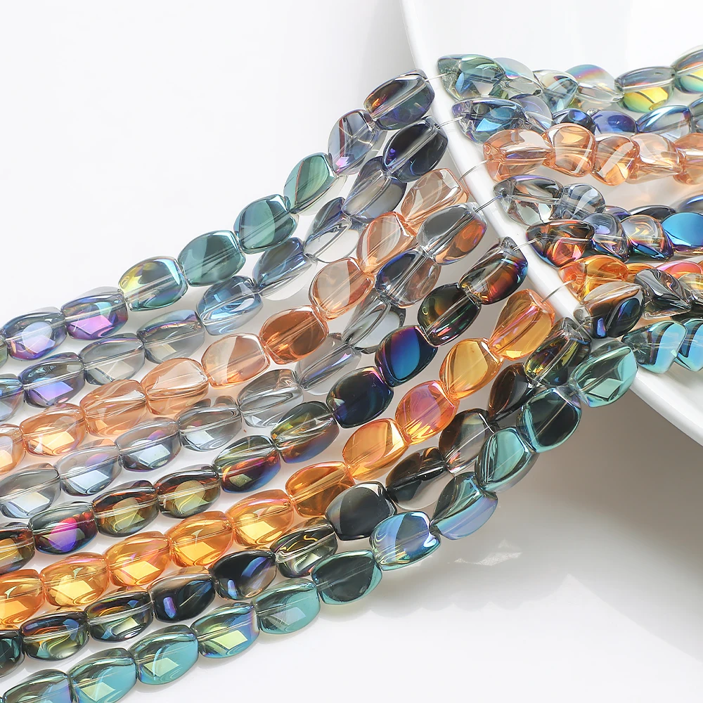 20Pcs 10x12mm Irregular Twist Crystal Glass Beads for Jewelry Making Bracelet DIY Handmade Necklace Beaded Accessories Supplies