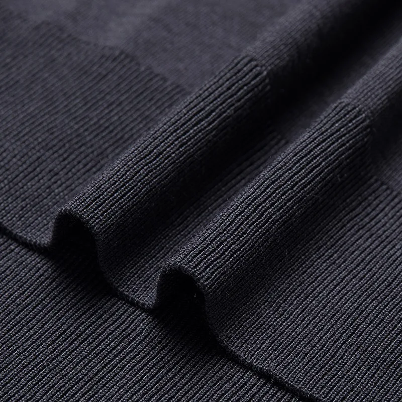 سترة صوف 100% عالية الجودة بياقة مزدوجة للرجال بأكمام طويلة #4