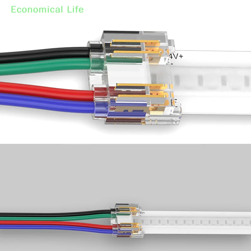 Tira de led cob de 2 3 4 pinos para tira de conectores de led tira para conexão de fio extensão sem solda para 5 8 10 12mm luzes de tira led