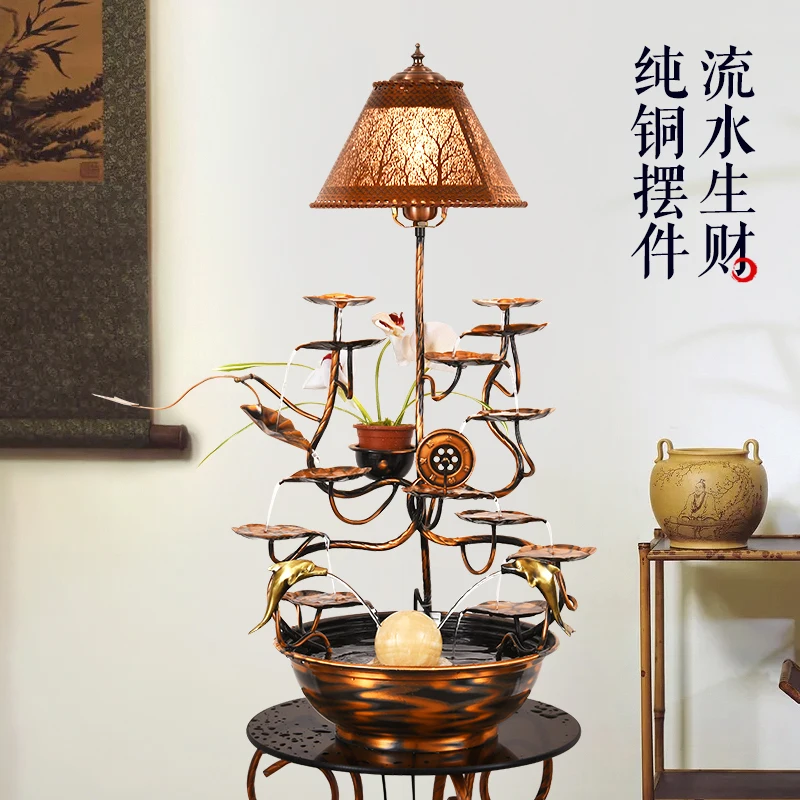 

Fengsheng Shuiqi pure copper flowing water lucky ornament circulating fish tank living room balcony company housewarming office