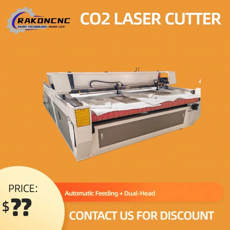 Incisore laser CO2 60w 100w 130w Macchina per incisore laser CO2 Alimentazione automatica Utensili da taglio Lazer per legno Pelle con doppia testa