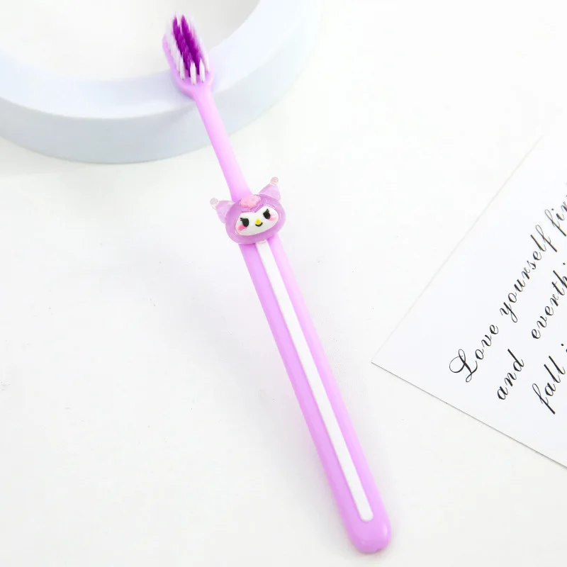 3pcs Sanrio Cute Toothbrush Mymelody Kuromi Cinnamoroll Cartoon Student Adult Household Fine Hair Toothbrush Cleaning Toothguard