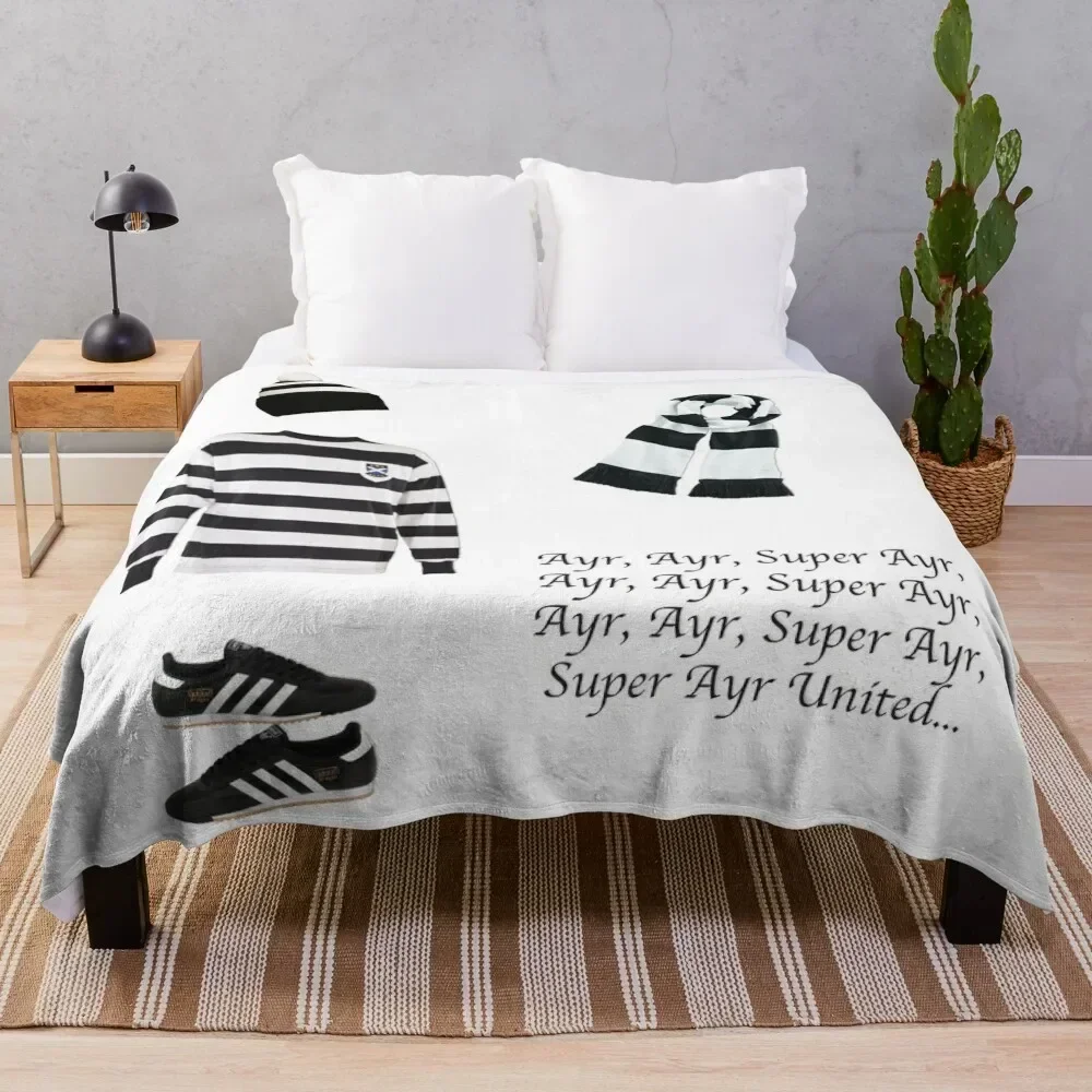 Ayr United fc Throw Blanket Travel manga Bed linens Flannels Blankets