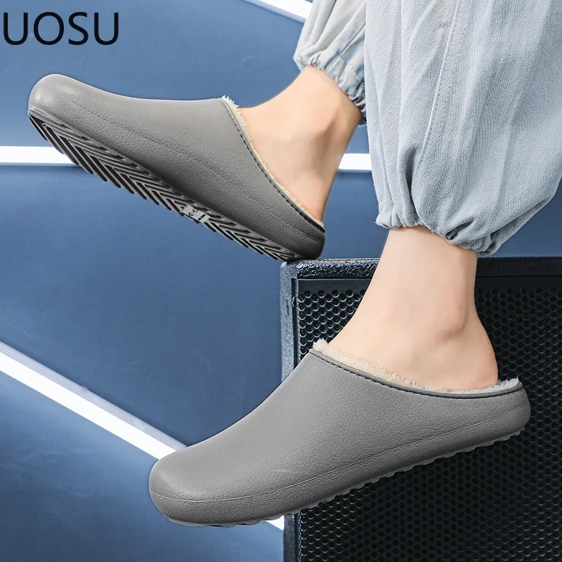 Winter Slippers for Men Lightweight Couple Men\'s Home Lipper EVA Breathable Anti-slip Man Shoes Casual Fashion New Style UOSU