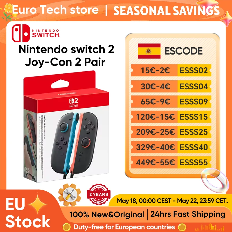 Nintendo Switch 2 Joy-Con 2 pares - Azul claro/Rojo claro Compatible con NS2 Joystick de efecto Hall Conexión… — oferta en AliExpress