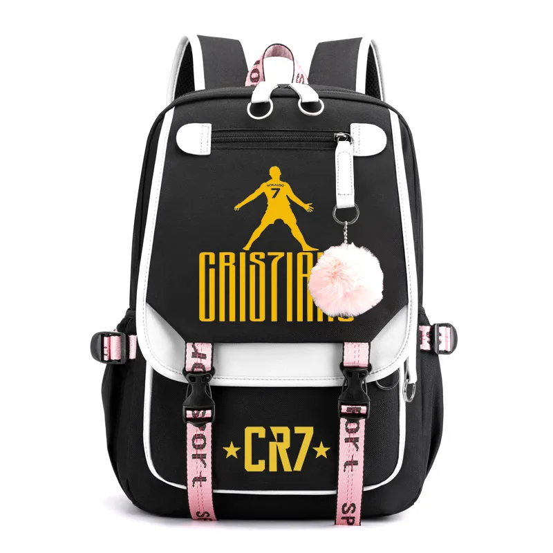 Ronaldo casual backpack teenage student schoolbag girls bag outdoor travel bag girls bag