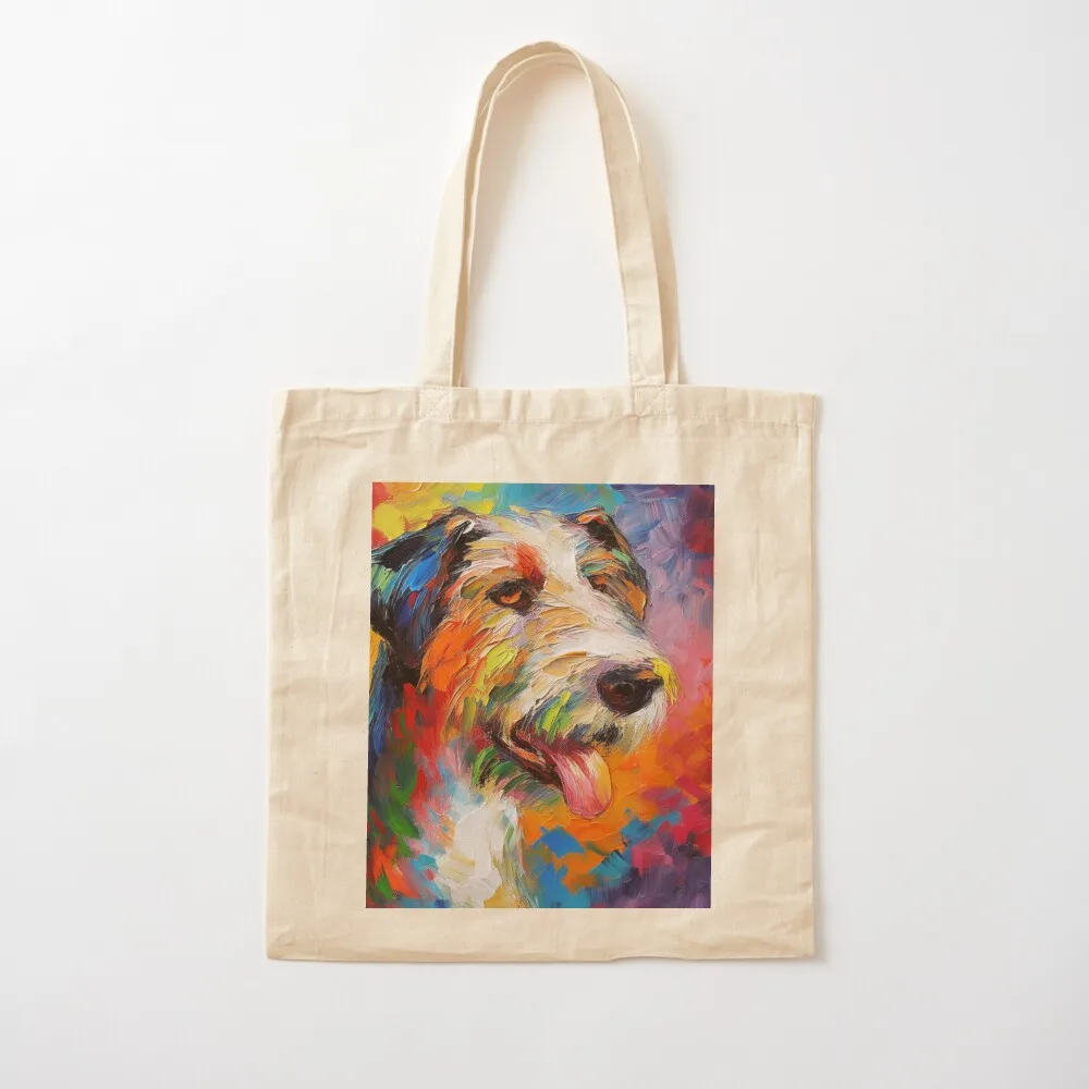 

Dancing with an Irish Wolfhound Tote Bag reusable shopping bag large size bags Canvas Tote Bag