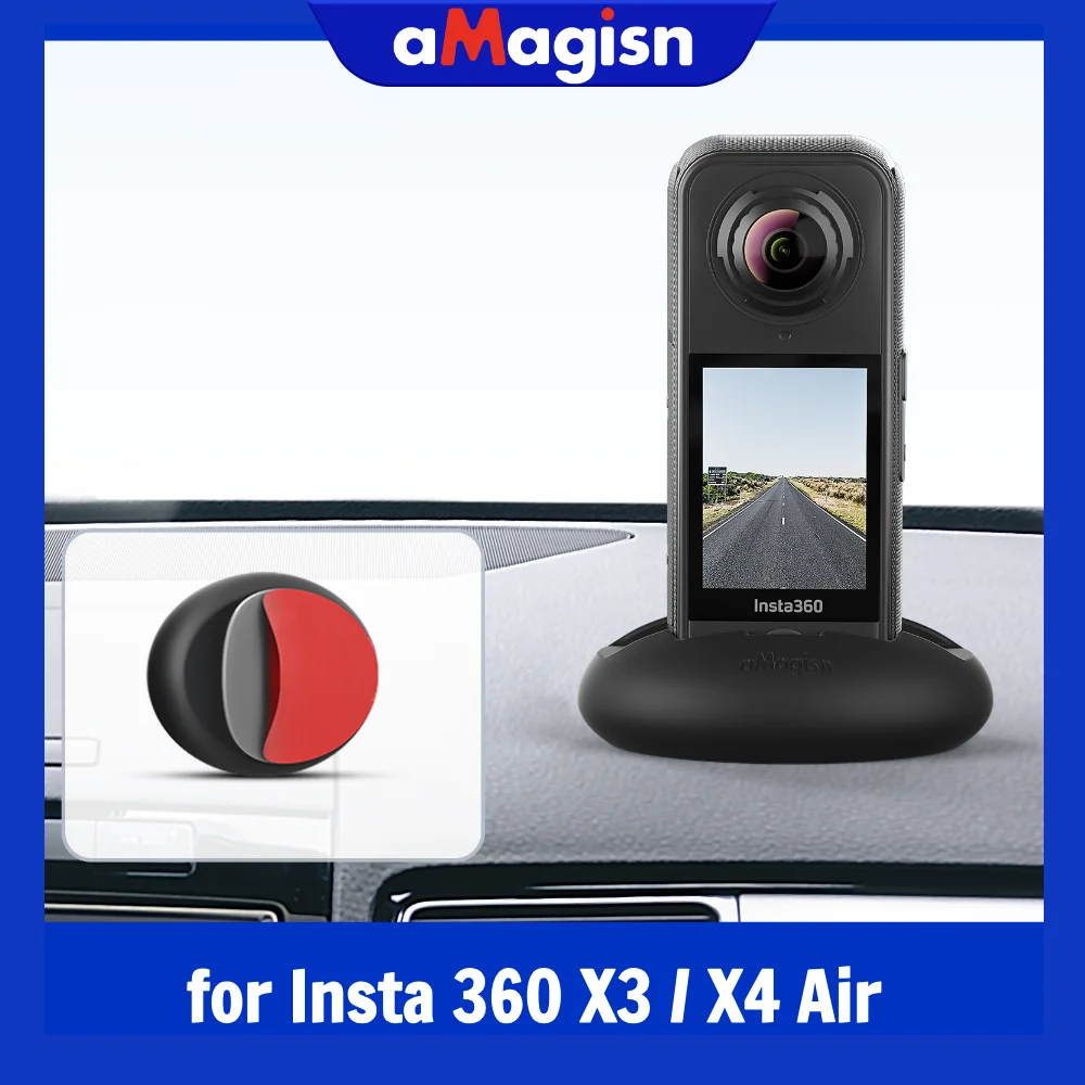 aMagisn Non-Slip Silicone Base for Insta360 X4 Air - Multi-Purpose Desktop & Car Mount for Insta 360 X3/X4 Air Accessories