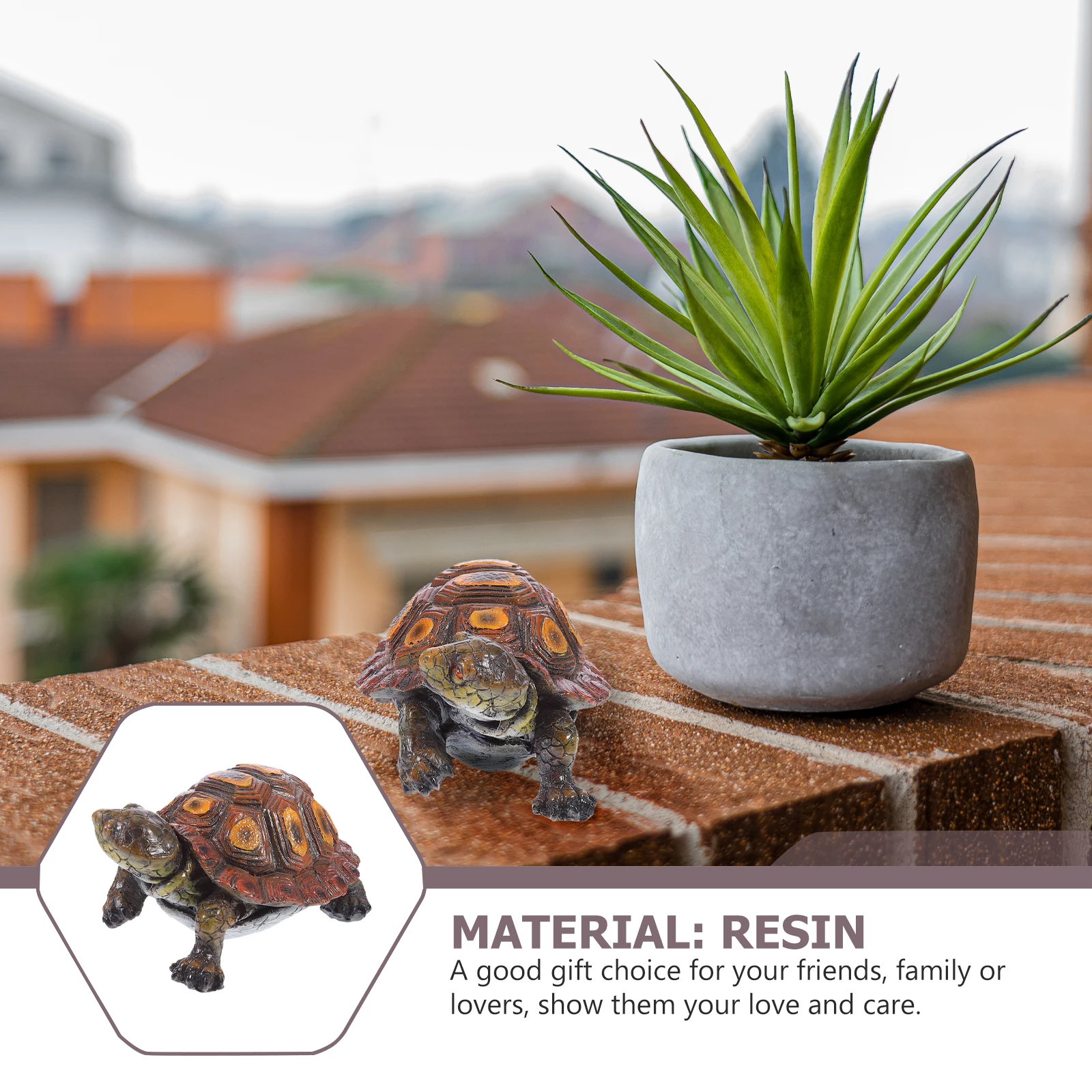 

Cute Resin Resin Turtle Statue LifelikeU Small Garden Decor Tortoise Figurine Decoration Wide Uses