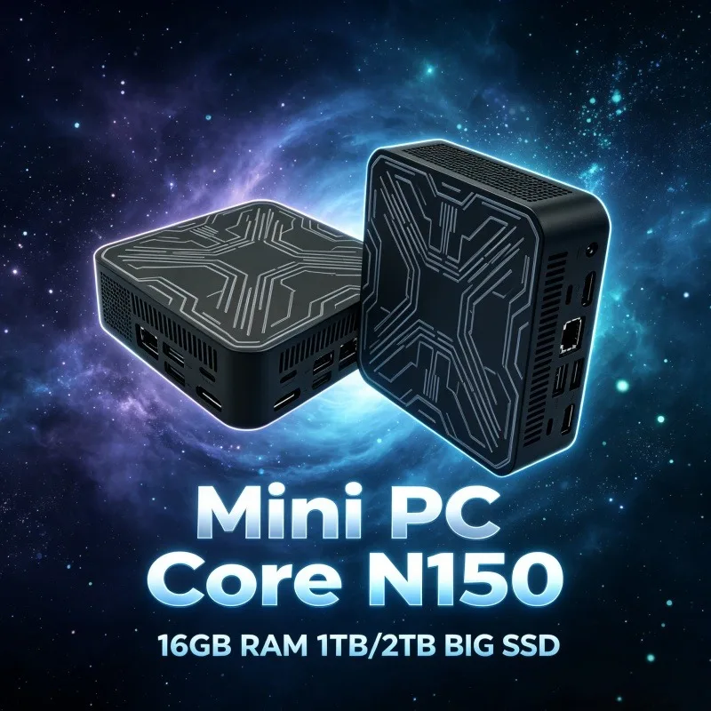 High Speed Mini PC Computer Model Core N150 Built-in BT5.2 WiFi6 16GB RAM Big Capacity 1TB/2TB SSD Office Entertainment Desktop