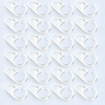 

50Pcs Reinforced Curtain Hooks for Heavy Curtains Quick Installation Metal Plastic Hooks Curtain Accessories C-Shaped Hook