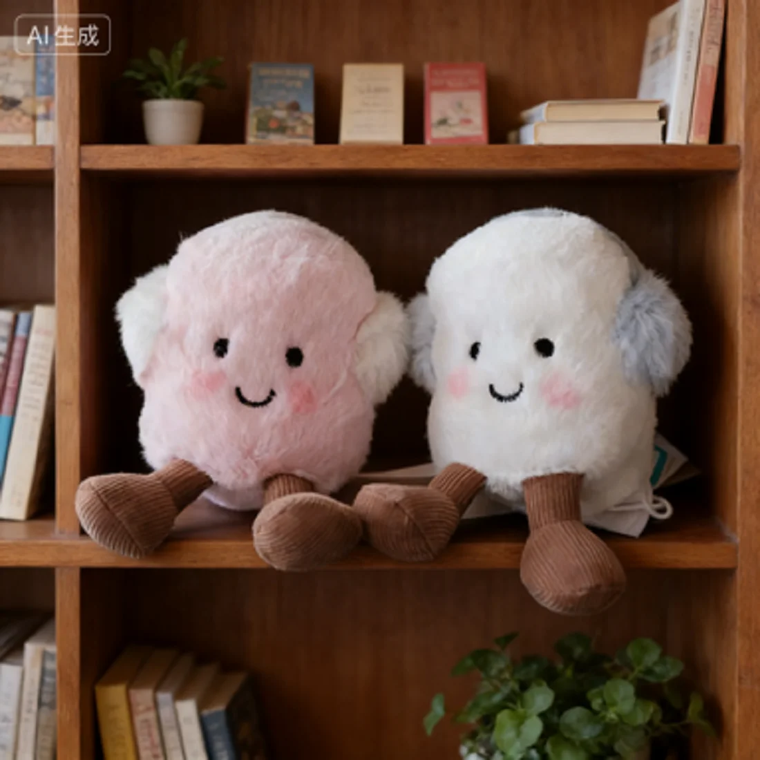 Kawaii marshmallow brinquedo de pelúcia bonito rosa/azul casal bonecas de pelúcia macio decoração para casa presente de aniversário para meninas