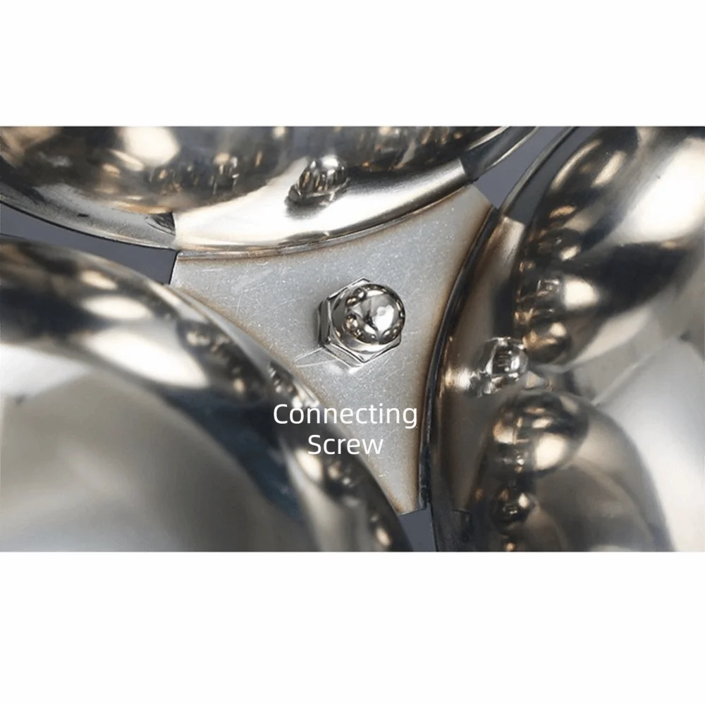 

304 Stainless Steel Snack Bowl Circle Ring Handle 3 Compartment Serving Dishes Rust-proof Multi-functional Fruit Plate Office
