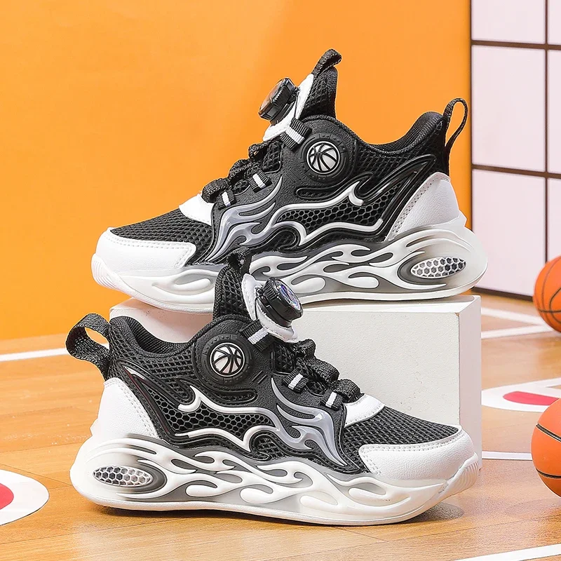 

New Kids Shoes Summer Child Elastic Basketball Shoes Comfort Anti Collision Soft Sneakers Mesh Lightweight Travel Leisure Shoes
