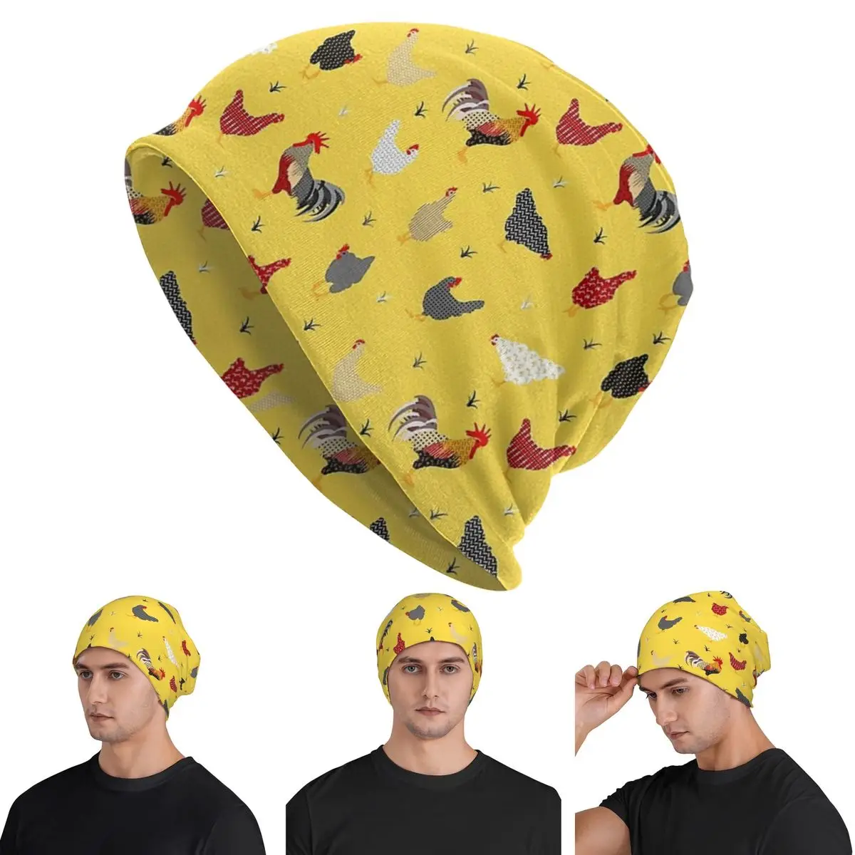 

Шапки-бини Chicken Farm Skullies, теплая осенне-зимняя уличная шапка, вязаные шапки для мужчин, женщин и взрослых