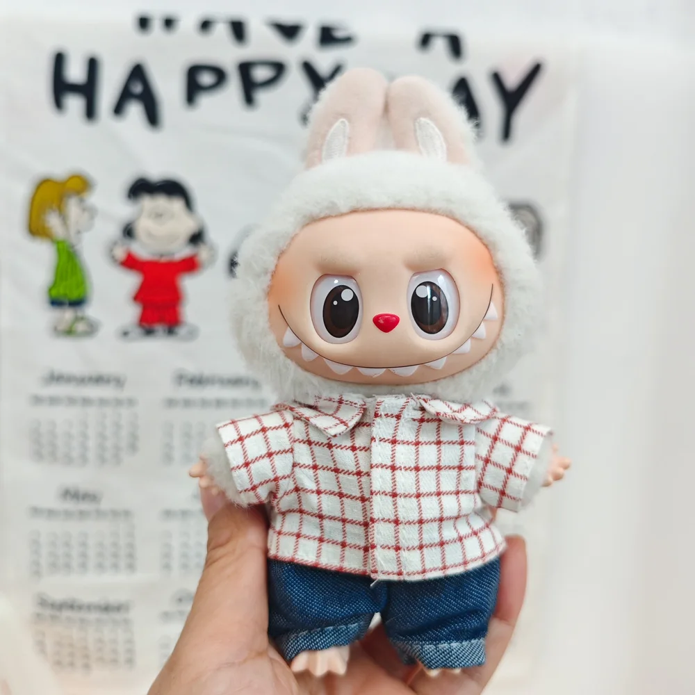 

Suitable for 17cm Labubu Clothes Cute Overalls Skirt Suit V1 V2 V3 DIY Clothing Accessories Creative Children's Toy Gifts