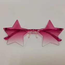 Fashion Thin Star Shaped Sunglasses Women Rimless Glasses Personality Eyewear Cool Disco Star Glasses for Men Unisex Eyeglass